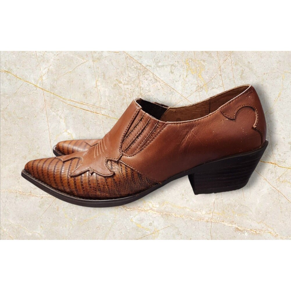 Ariat Vintage Womens Boots 8B Low Cut Shoe Style #16051 Leather Gator Print...